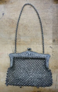 GERMAN SILVER CHAINMAIL BAG EARLY 20TH CENTURY - Picture 1 of 11