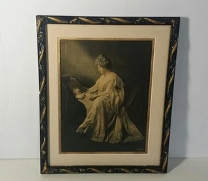 Rare Antique Campbell Art Co.Embossed Relievo - Mother Child - B/W Framed 1907 - Picture 1 of 12