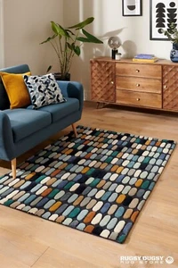 Pebbles Tufted Rug Hand Tufted Rug Tufted Wool Rug Multi Colored Rug, Class Rugs - Picture 1 of 5