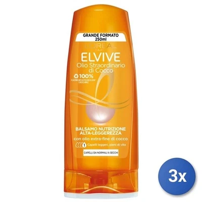 3X Elvive Hair Conditioner 250 Ml. Coconut Oil - Image 1 of 3