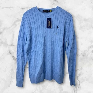 Blue Polo Ralph Lauren Cable-Knit Sweater Size M - Picture 1 of 4