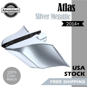Fundas laterales extendidas ATLAS PLATEADAS METÁLICAS para más de 14 Harley Touring - Imagen 1 de 7