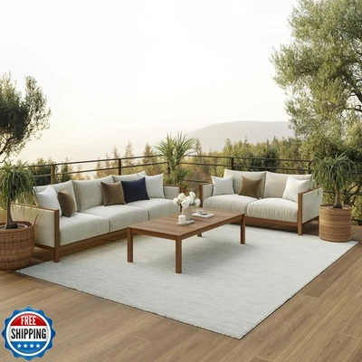 Nourison Home Positano 9' x 12' cinza claro moderno interno/externo  - Imagem 1 de 4