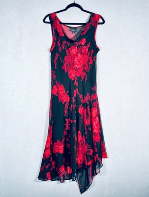 Vestido De Colección Y2K Vestido de Granero Para Mujer XL Rojo Negro Encaje Maxi Caprichoso Gótico Hada Foto 1 de 4