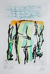 Markus Lüpertz Kunst Regeln geben sign aquarelliert Radierung Buch 2005 B 29/30 - Bild 1 von 4