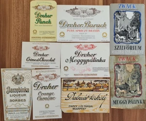 Lot of 9 vintage liquor labelslDreher, Zwack,rare collectible ephemera 1910-1940 - Picture 1 of 3