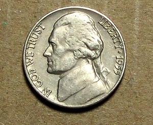 1955 D JEFFERSON NICKEL ACTUAL COIN 91013206-05 - Picture 1 of 2