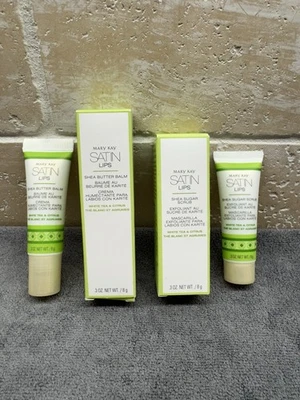 MARY KAY SATIN LIPS SET~WHITE TEA & CITRUS~SHEA BUTTER BALM & SCRUB! - Image 1 of 3