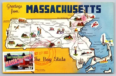 #3716 Greetings from Massachusetts Maxi Card - Image 1 of 2