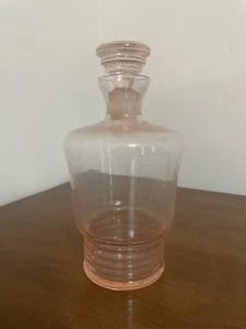 Vintage MCM rosa Glas Dekanter 6,5 Zoll mit Stopper Sherbet Champagner - Bild 1 von 8