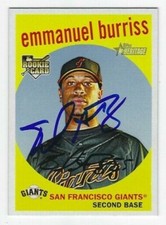 Emmanuel Burriss Autographed 2008 Topps Heritage Signed Card #589 Giants