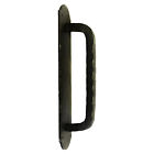 Traditional Door Handle in Black Finish Iron with Smooth Back Plate 12 Inches