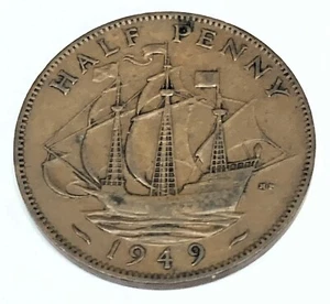 # C6333 GREAT BRITAIN COIN, HALF PENNY 1949 - Picture 1 of 2