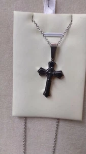 Stahlkette mit Kreuz brüniert - Bild 1 von 1