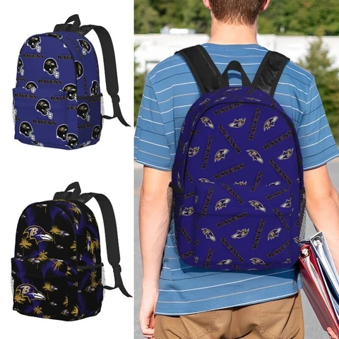 Baltimore Ravens Outdoor Sports Backpack Lightweight Student Backpack 15in Cover