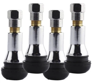 4er Set TR413 Reifen Reifenventile Sleeved Chrom Tubeless Vorbaukappe - Bild 1 von 1