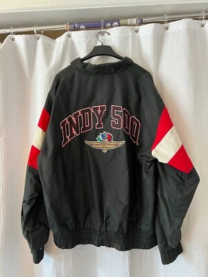 VINTAGE 80'S LOGO 7 EMBROIDERED INDY 500 FULL ZIP JACKET XL SIZE - Image 1 of 4
