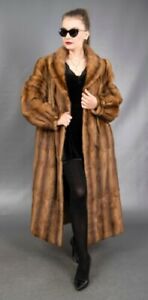 452 Genuine vintage mink  or weasel fur coat XXL  no wear very light furcoat 貂皮大