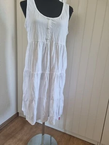 Weißes Trägerkleid von EDC Gr.XL Crinkleoptik und kaum getragen - Bild 1 von 3