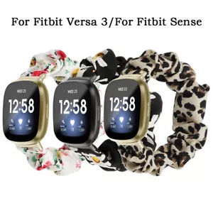 Fabric Strap Scrunchie Loop For Fitbit Versa 3 / Fitbit Sense Elastic Band - Picture 1 of 20