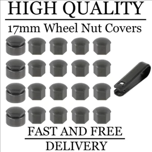 17mm Grey Wheel Nut Bolt Covers + Locking For Vauxhall Astra VXR [H] (2005-09) - Picture 1 of 1
