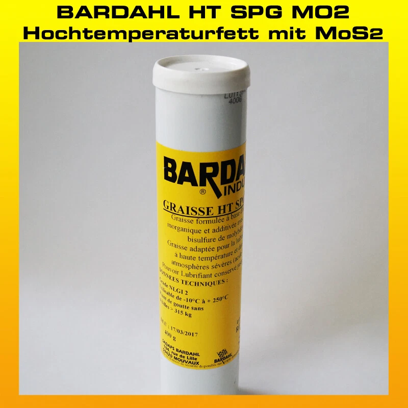 BARDAHL HT SPG MO2 Hochtemperaturfett mit MoS2- Kartusche à 400 g