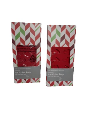 (Paquete de 2) Bandeja Cubitos de Hielo Martha Steward, Molde de Silicona, Rojo, Vacaciones de Navidad Foto 1 de 4