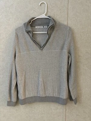 Suéter LIZ CLAIBORNE Para Hombre 1/4 Cremallera Cuello Simulado Gris Multi L XL Mangas Largas Foto 1 de 3