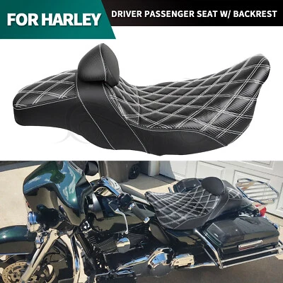Step-Up Seat w/Driver Backrest For Harley Electra Street Glide Ultra Limited Low - Изображение 1 из 4