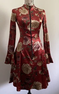 Beautiful Cue Floral Velvet A-line Dress Size 10 - Picture 1 of 11