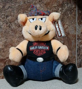 Vintage 1993 Harley Davidson Motorcycles Hog Pig Biker Plüsch 11 Zoll - Bild 1 von 6