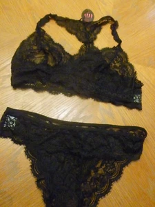 Womens Black Lacy Bra & Panty Set by Avidlove XL NEW - Picture 1 of 6