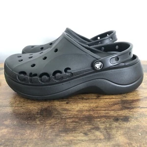 Zoccoli donna CROCS BAYA taglia 11 plateau NERI 208186-001 - Foto 1 di 9