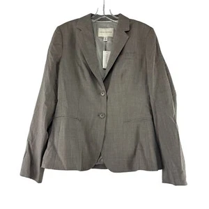 Banana Republic Womens Wool Blend Blazer Size 10 Taupe Career Dark Academia - Picture 1 of 5