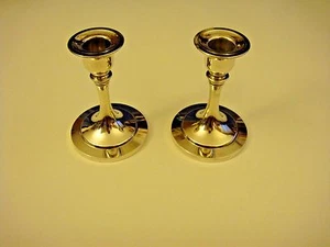 Antique Oneida USA Silver Plated 4" Candle Stick Holders Lot Pair Set Of (2) - Picture 1 of 10