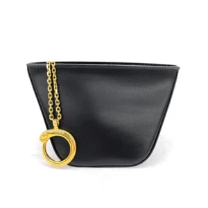 Cartier Panthère Pouch Leather Gold Plated Black Authentic - Picture 1 of 8