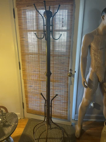 Real Nice Antique Brass Coat / Hall Tree 71” Cover