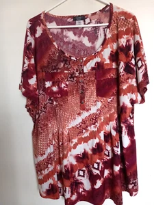 COCOMO Women's Plus Size 3X Blouse V Neck Pin tuck Tunic Top - Imagen 1 de 3