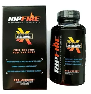 RipFire Get Ripped Pre-Workout Booster Amino Acid Energy Growth 90 Tablets - Picture 1 of 5