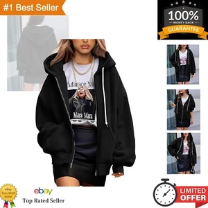 Women's 2024 Fall Oversized Hoodies Sweatshirt Long Sleeve Zip Up Pockets Loo... - Picture 1 of 9