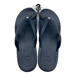 NWT Crocs Crocband Flip Flops Navy Blue Marine 11033-410 Men's Size 11 - Picture 1 of 7