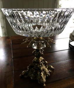 Accruate Casting Piedistallo Ciotola Cristallo Centrotavola Composta 10” Vintage A4057 anni 50 - Foto 1 di 10