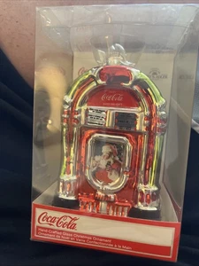 Retro Coca-Cola mundgeblasen Jukebox Glas Ornament 2010 - Bild 1 von 5