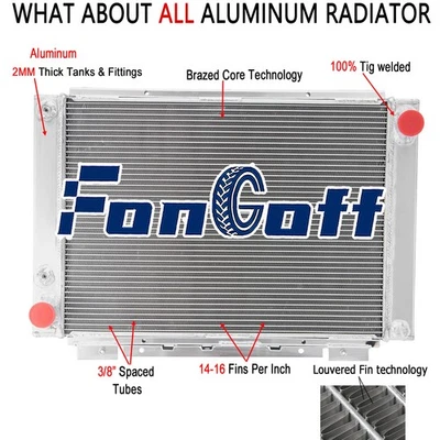 4 Row Aluminum Radiator Fit 1961-1966 Ford Thunderbird T-Bird 6.4L 7.0L V8 NEW - Image 1 of 4