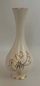 MCM Continental Kilns USA Lotus Vase 8,75" Porzellan 22K Gold Dekoration - Bild 1 von 7