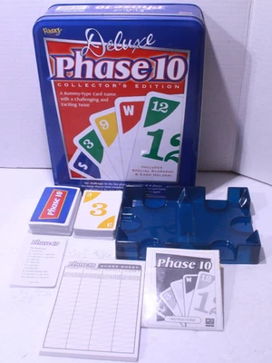 Deluxe Phase 10 Collector's Edition Metal Tin Fundex 2002 Great Card Game - Image 1 of 4
