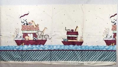 DAISY KINGDOM #154301 "Country Noah Border" Cotton Fabric 5-1/3 yds x22" Ark '97 - Image 1 of 4