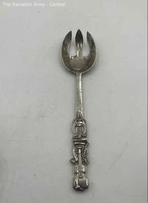 Godinger Silver Plated Violin Design Three Tine Serving Fork Utensil - Image 1 of 4