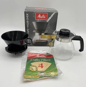 Caffettiera Melitta Pour-Over con caraffa in vetro 36 oz filtri a cono manuale - Foto 1 di 11