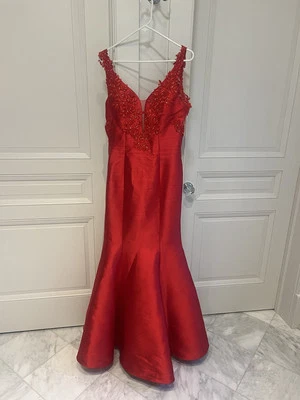 Say Yes To The Prom Red Mermaid Flare Dress Size 5/6 - Image 1 of 4